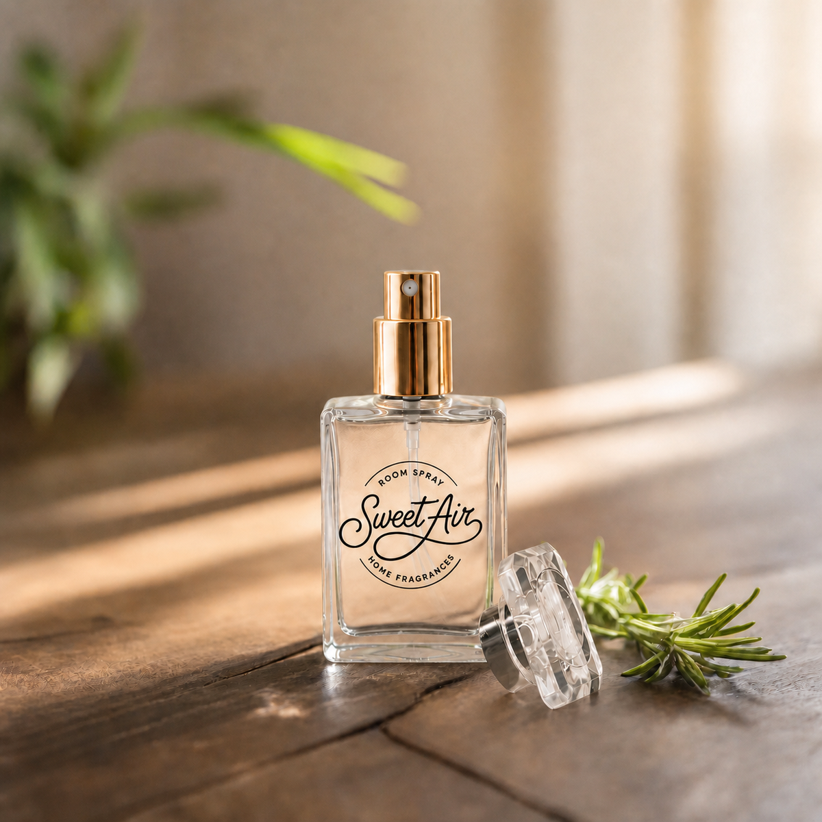 Clear Home Spray Gift 1 oz / 30 ml bottle with a clear cap on a light cream background